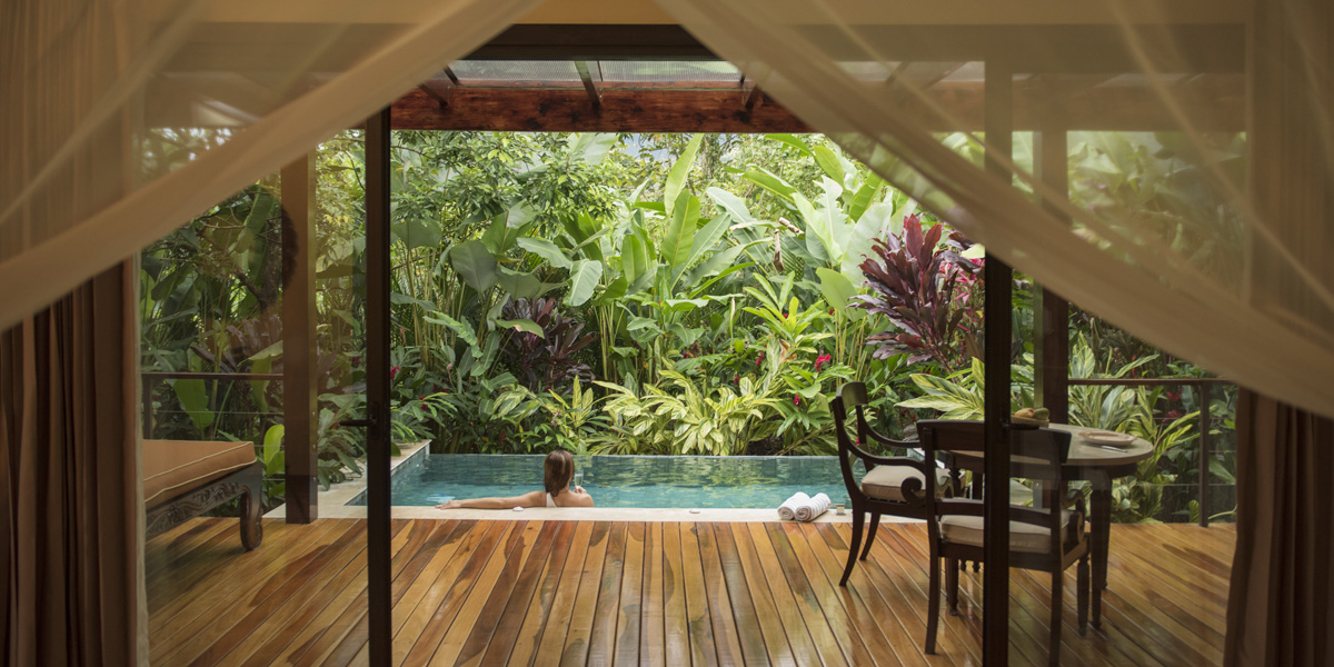 pool and suite of nayara springs in costa rica