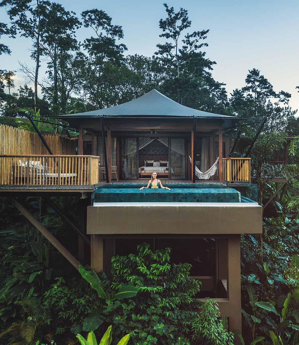 exterior of nayara tented suite in costa rica