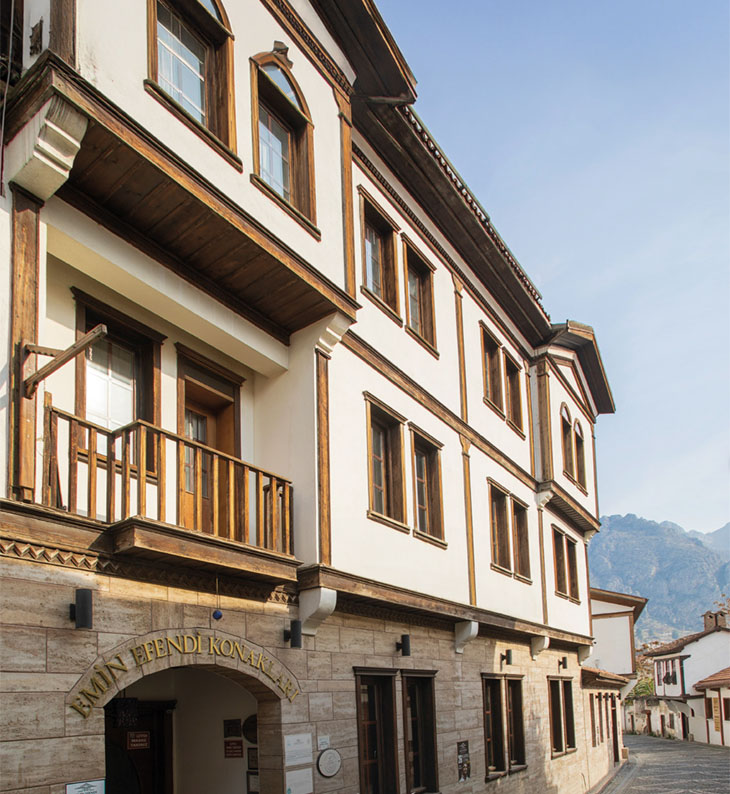 exterior of emin edendi at konaklari. amasya in turkey