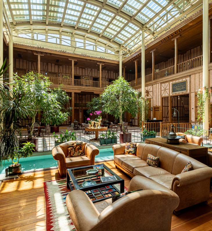 lobby with sofas of the divan cukurhan hotel in ankara