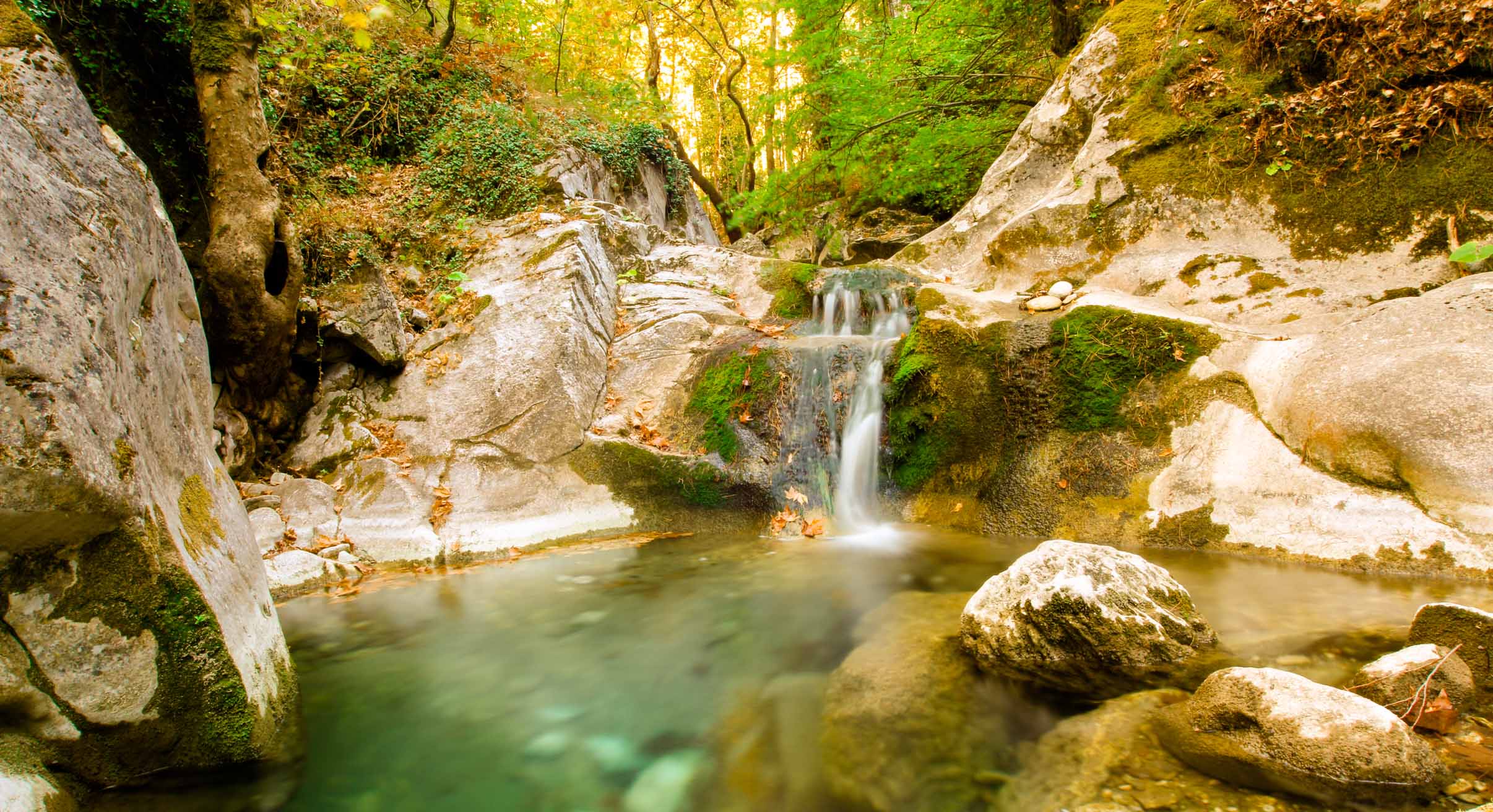 waterfall and pool in turkey's ida mountains