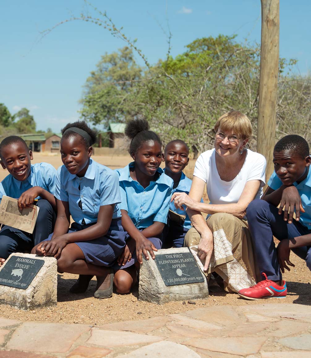 children from chipembele with teacher from the natural education classes
